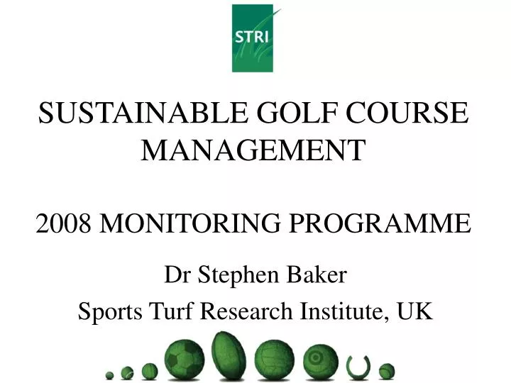 sustainable golf course management 2008 monitoring programme