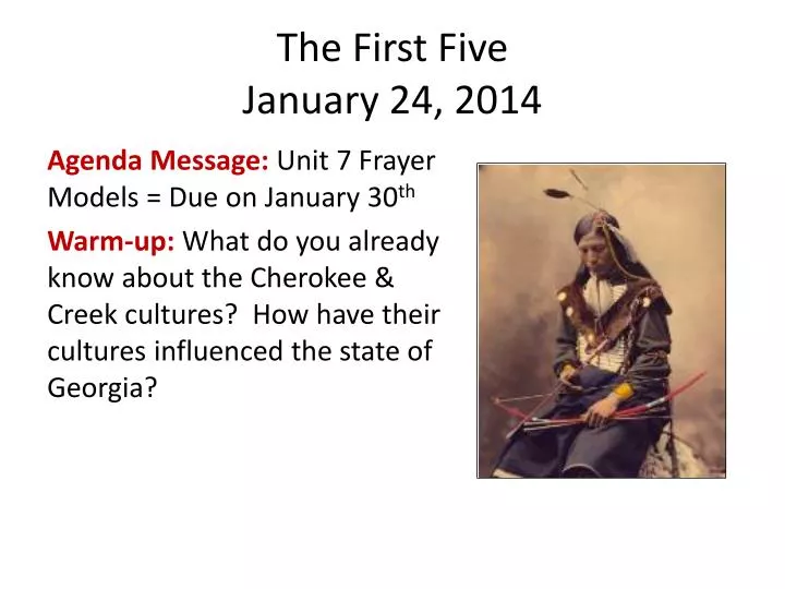 the first five january 24 2014