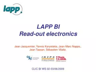 LAPP BI Read-out electronics