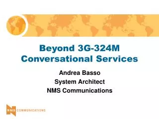 Beyond 3G-324M Conversational Services