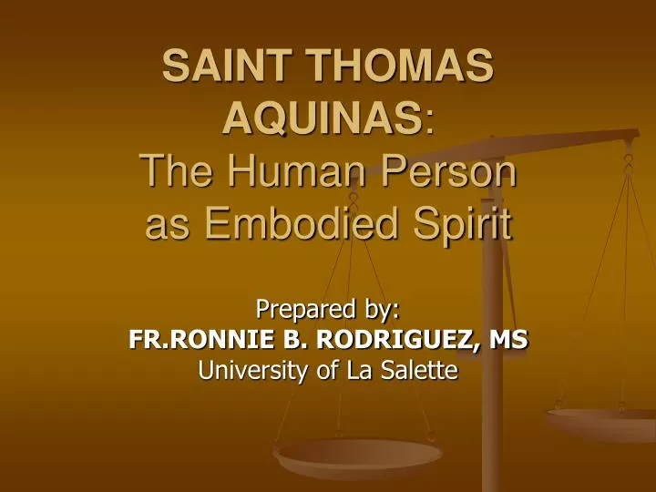 saint thomas aquinas the human person as embodied spirit