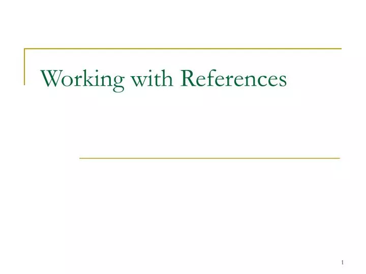 working with references
