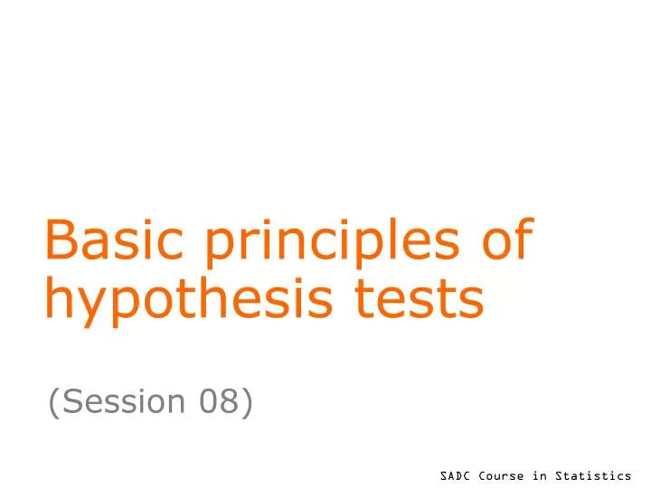 basic principles of hypothesis tests