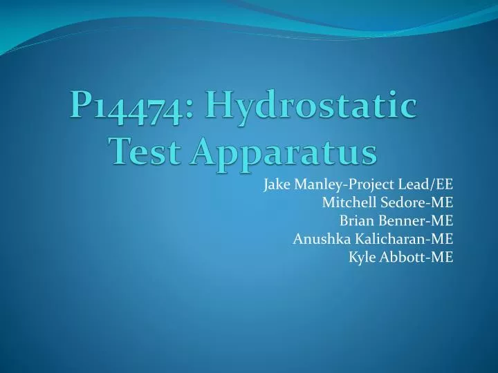 p14474 hydrostatic test apparatus