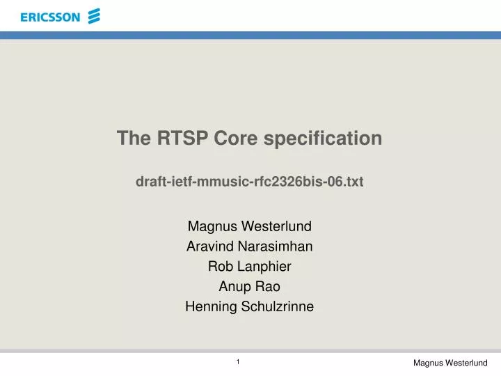the rtsp core specification draft ietf mmusic rfc2326bis 06 txt