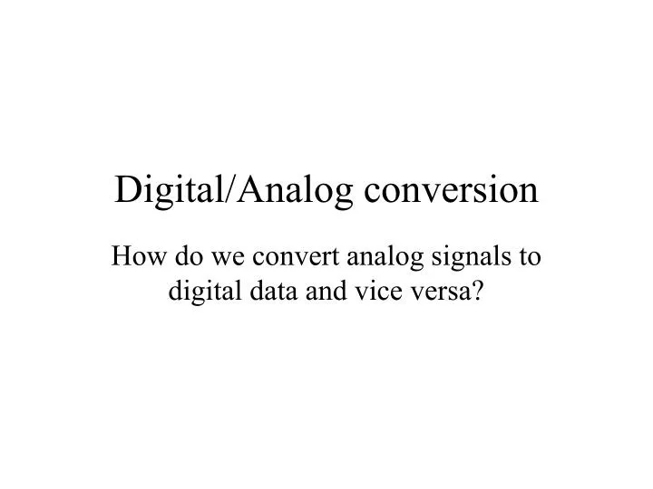 digital analog conversion