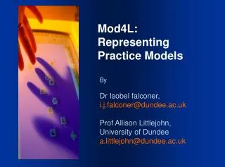 Mod4L: Representing Practice Models