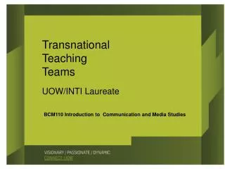 BCM110 Introduction to Communication and Media Studies