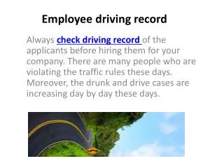 Check Driving Record