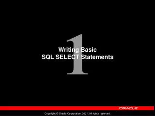 Writing Basic SQL SELECT Statements