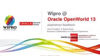 Wipro @ Oracle OpenWorld 13