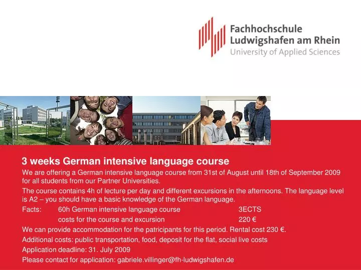 3 weeks german intensive language course