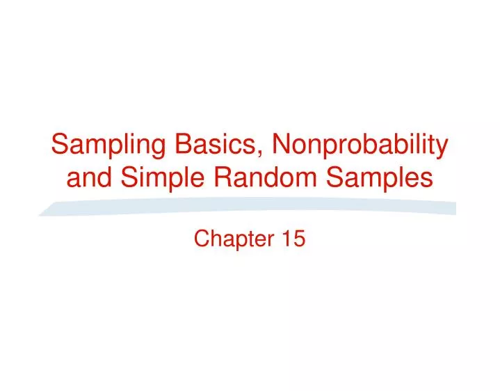 sampling basics nonprobability and simple random samples