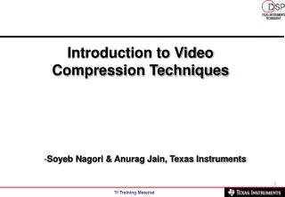 Introduction to Video Compression Techniques