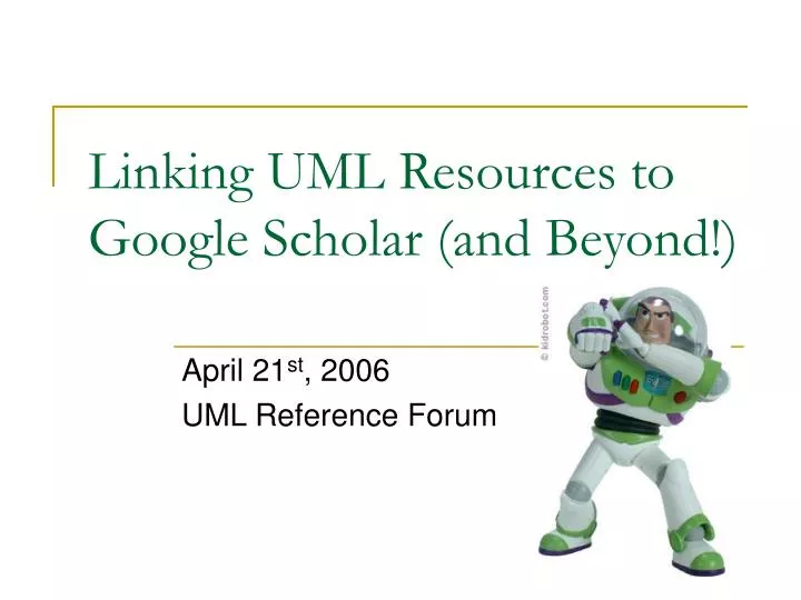 linking uml resources to google scholar and beyond