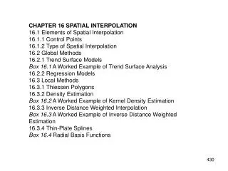 CHAPTER 16 SPATIAL INTERPOLATION 16.1 Elements of Spatial Interpolation 16.1.1 Control Points