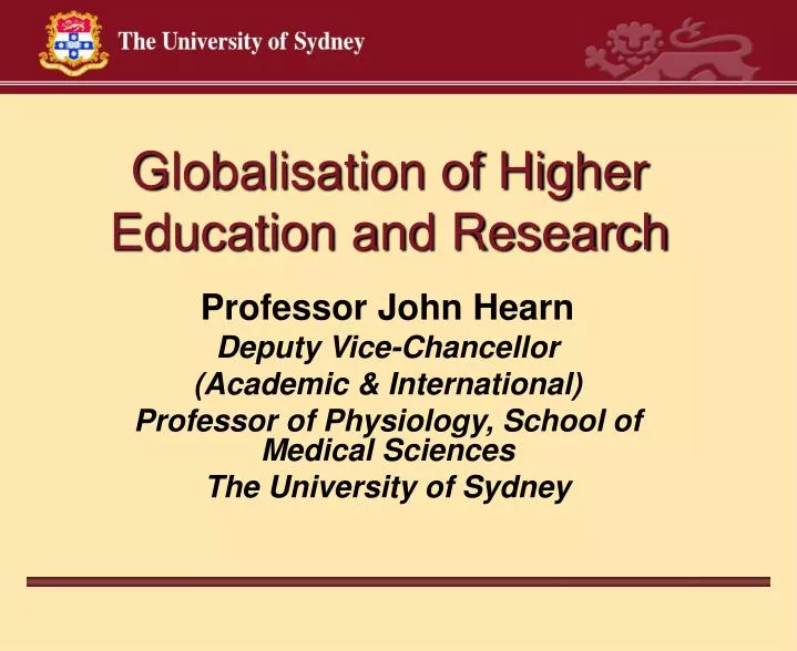 globalisation of higher education and research