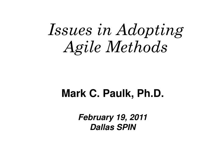 issues in adopting agile methods