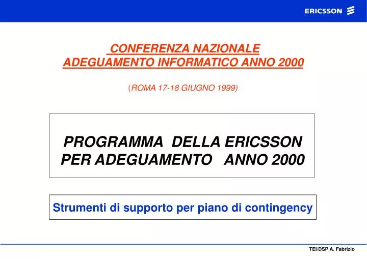 conferenza nazionale adeguamento informatico anno 2000 roma 17 18 giugno 1999