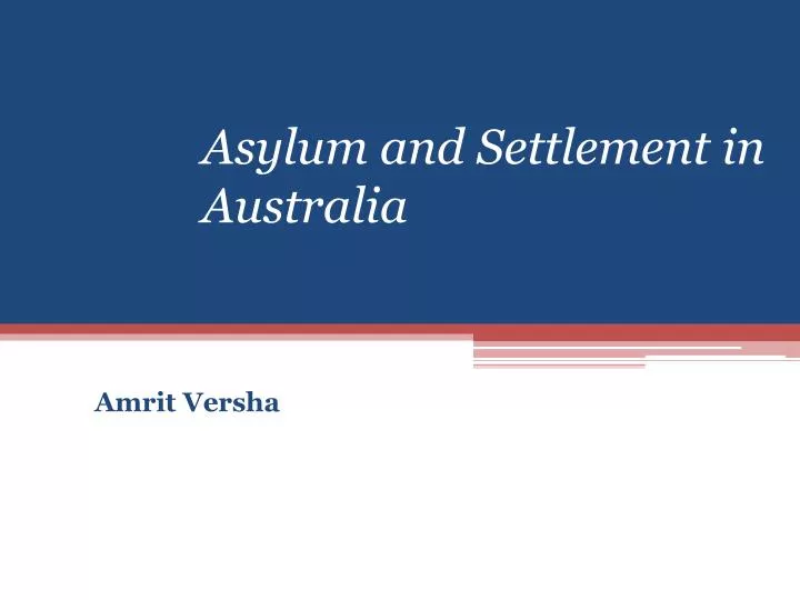 asylum and settlement in australia