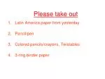 Please take out - slide 1