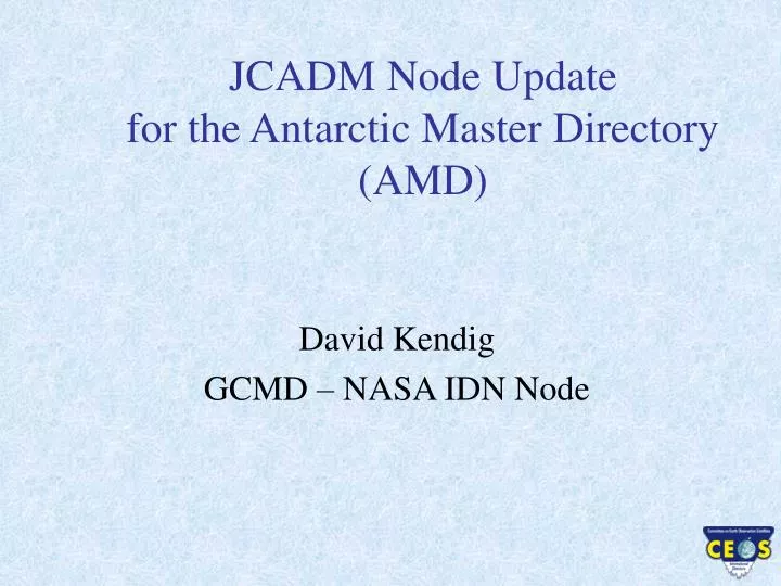 jcadm node update for the antarctic master directory amd