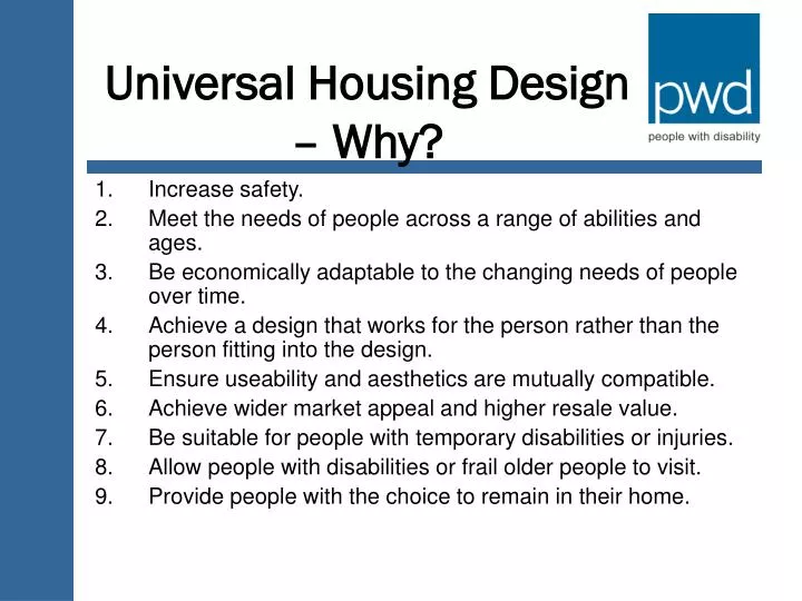 universal housing design why