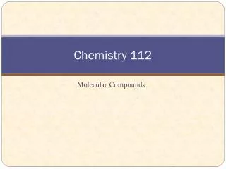 chemistry 112