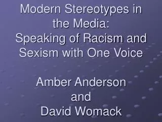 Stereotypes in Radio and Television