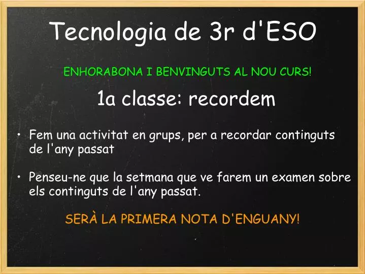 tecnologia de 3r d eso