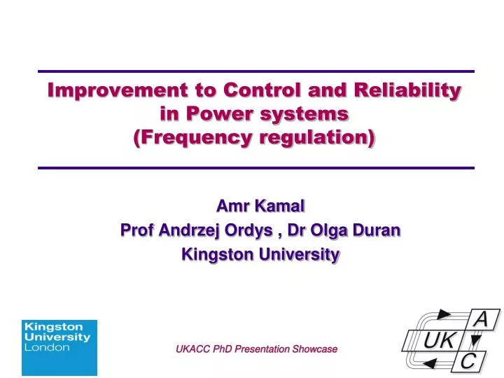improvement to control and reliability in power systems frequency regulation