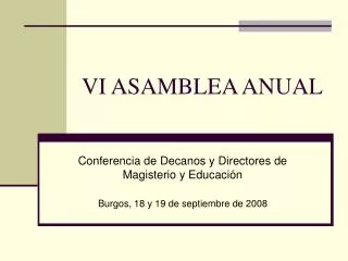 vi asamblea anual