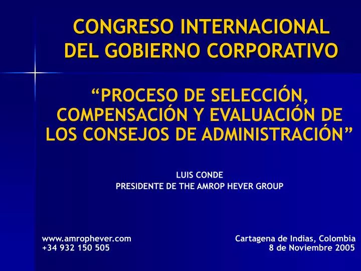 congreso internacional del gobierno corporativo