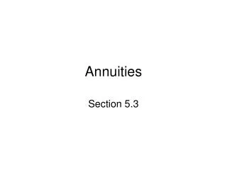 Annuities