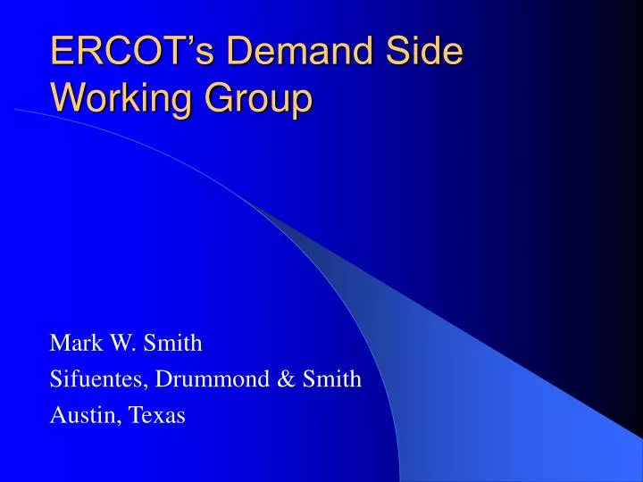 ercot s demand side working group