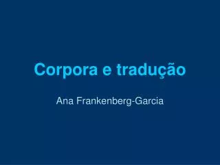 corpora e tradu o