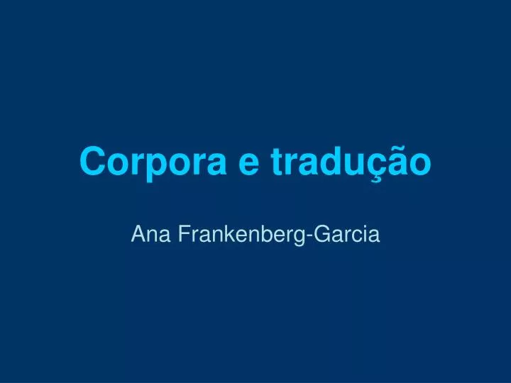 corpora e tradu o