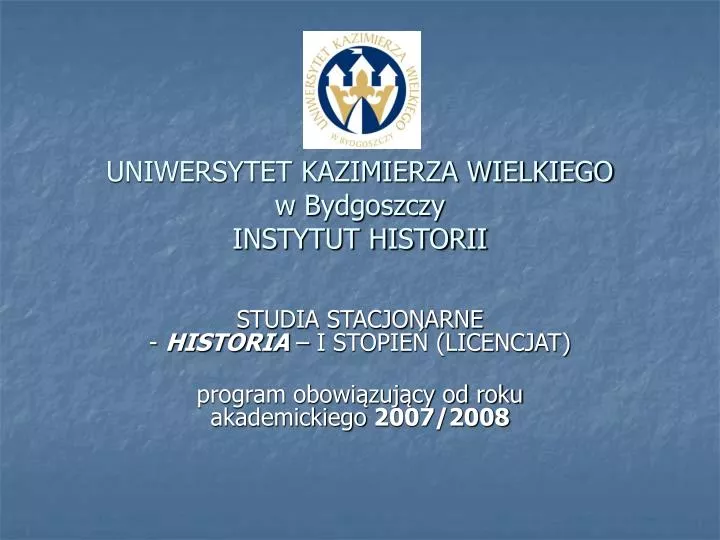 uniwersytet kazimierza wielkiego w bydgoszczy instytut historii