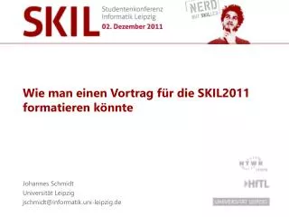wie man einen vortrag f r die skil2011 formatieren k nnte