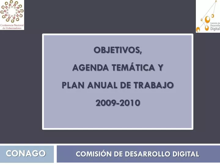 objetivos agenda tem tica y plan anual de trabajo 2009 2010