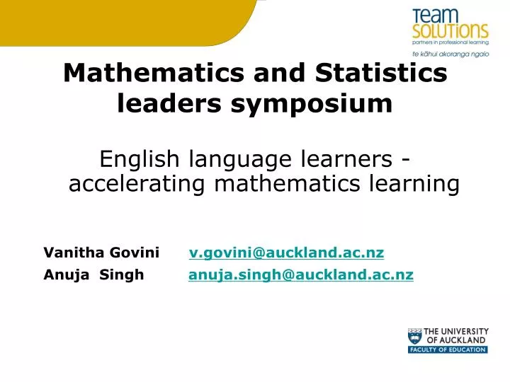 mathematics and statistics leaders symposium