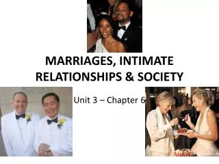MARRIAGES, INTIMATE RELATIONSHIPS &amp; SOCIETY