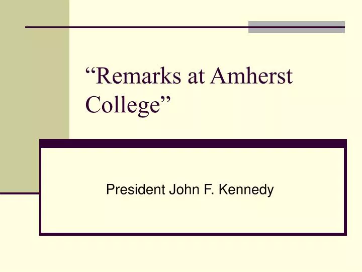 remarks at amherst college
