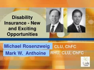 Disability Insurance - New and Exciting Opportunities