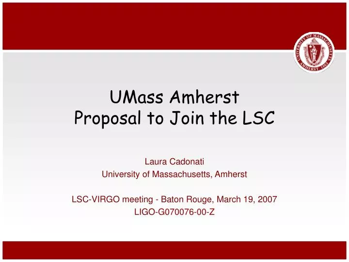 umass amherst proposal to join the lsc