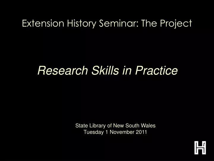 extension history seminar the project