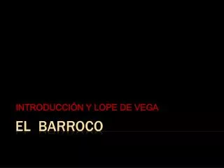 introducci n y lope de vega