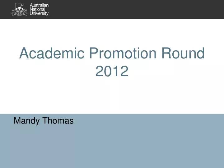 academic promotion round 2012