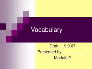 Vocabulary