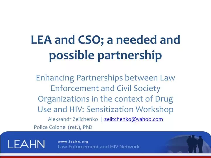 lea and cso a needed and possible partnership